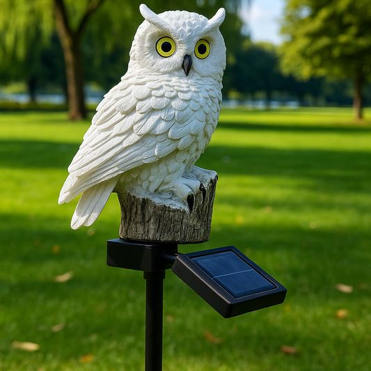 LunaGuard Solar Owl Light – Daytime Charger, Nighttime Glow