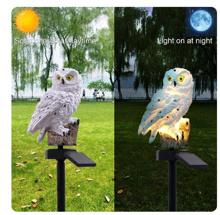 LunaGuard Solar Owl Light – Daytime Charger, Nighttime Glow